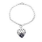 Zilveren anker schakelketting met een hart hanger; ZINZI, Ophalen of Verzenden, Gebruikt, Overige kleuren, Zilver