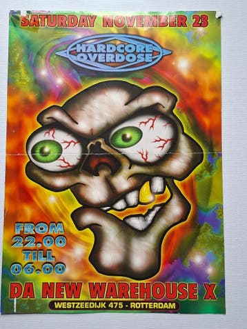 Hardcore overdose flyer Saturday november 23, Verzamelen, Verzenden, Nieuw