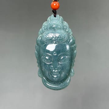 Snijwerk, Guanyin Amulet Pendant - 55 mm - Gecertificeerde