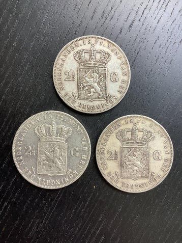 Nederland. Willem III. 2 1/2 Gulden 1871-1873 (Zonder