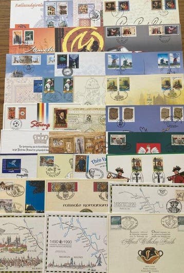 België 1991/2008 - Verzameling van 30 herdenkingskaarten, Gestempeld