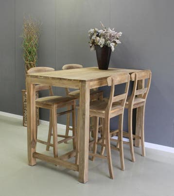 Teak bartafel rechthoek -  140 cm x 80 cm, Huis en Inrichting, Ophalen of Verzenden, Nieuw