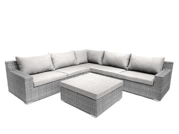 7-persoons Loungeset Colorado Blended Grey met beige kussens, Ophalen of Verzenden, Nieuw, 7 zitplaatsen, Loungeset