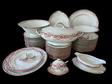 Vignaud Limoges France - Tafelservies voor 12 (46) -, Antiek en Kunst