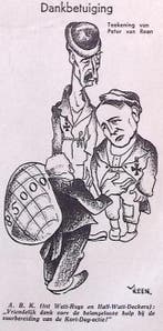 Spotprent met Deckers en Beerenbrouck (lijst optie, Lithos), Verzenden