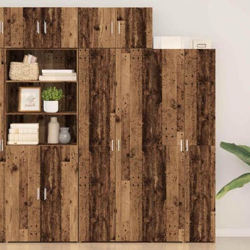vidaXL Opbergkast 2 st Oudhout 70 x 42,5 x 225 cm, Minder dan 50 cm, Nieuw, Overige houtsoorten, Verzenden
