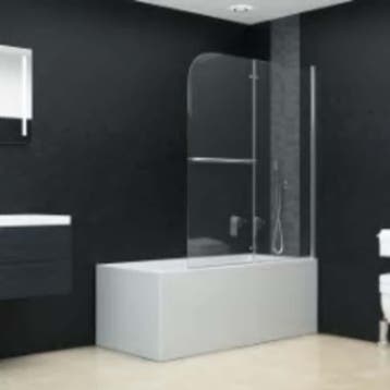 vidaXL Douchewand inklapbaar 2 panelen 95x140 cm ESG, Verzenden, Nieuw