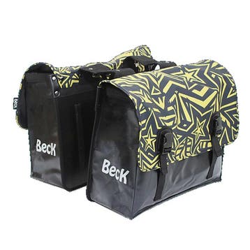 Beck Dubbele Fietstas Classic Gold Stars, Verzenden, Nieuw