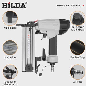 HILDA F50 Pneumatische Tacker & Nietmachine - 2-in-1 voor Me, Verzenden, Nieuw