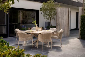 Taste Florence/Prado 6-persoons ronde dining tuinset Ø160, Verzenden, Nieuw, Rvs, Tuinset