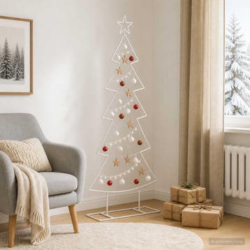 vidaXL Metalen kerstboom met standaard KUOPIO 150 cm Staal, Diversen, Verzenden, Nieuw