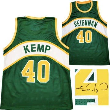 NBA - Shawn Kemp - Autograph - Groene op maat gemaakte, Nieuw