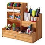 Houten Bureau Organizer met Lade | DIY Desk Opberger, Verzenden, Nieuw in verpakking