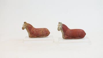 Oud Chinees, Tang-dynastie Terracotta Zeldzaam paar liggende