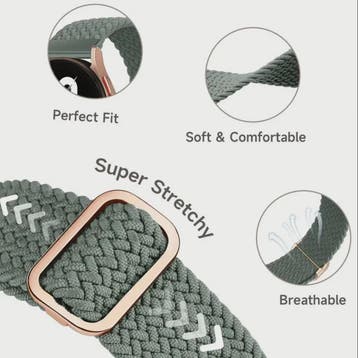 3x Elastische Nylon Bandjes voor Smartwatches (18/20/22mm) -, Verzenden, Nieuw