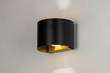 Rietveld Wandlampen - Zwart, Goud - Metaal, Aluminium, Verzenden, Nieuw