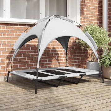vidaXL Hondenbed Zilvergrijs 122 x 93 x 106,5 cm Staal, Verzenden, Nieuw