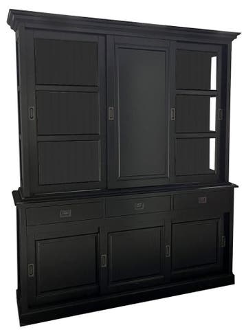 Buffetkast zwart - zwart  Deurne 180cm dichte middendeur, Ophalen of Verzenden, Nieuw