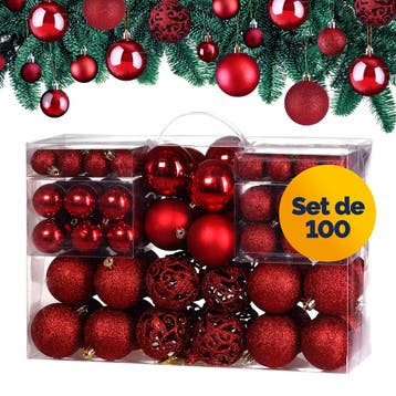 Kerstballen Rood 100-delig (Kerst artikelen, Interieur), Diversen, Verzenden, Nieuw