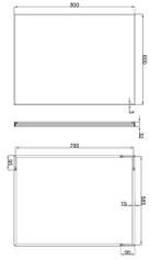 Wiesbaden Tigris spiegel aluminium lijst 800x600x21, Huis en Inrichting, Woonaccessoires | Spiegels, Ophalen of Verzenden, Nieuw