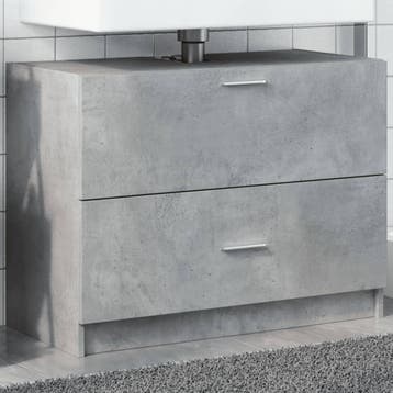 vidaXL Wastafelkast 78x37x59 cm bewerkt hout betongrijs, Verzenden, Nieuw, Wastafelkast, Minder dan 100 cm