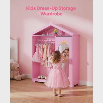 Kinder Garderobe met Spiegel - Droomkast voor Verkleedkledin, Verzenden, Nieuw