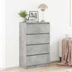 vidaXL Dressoir 60x35x98,5 cm bewerkt hout betongrijs, Verzenden, Nieuw, 50 tot 100 cm, 25 tot 50 cm