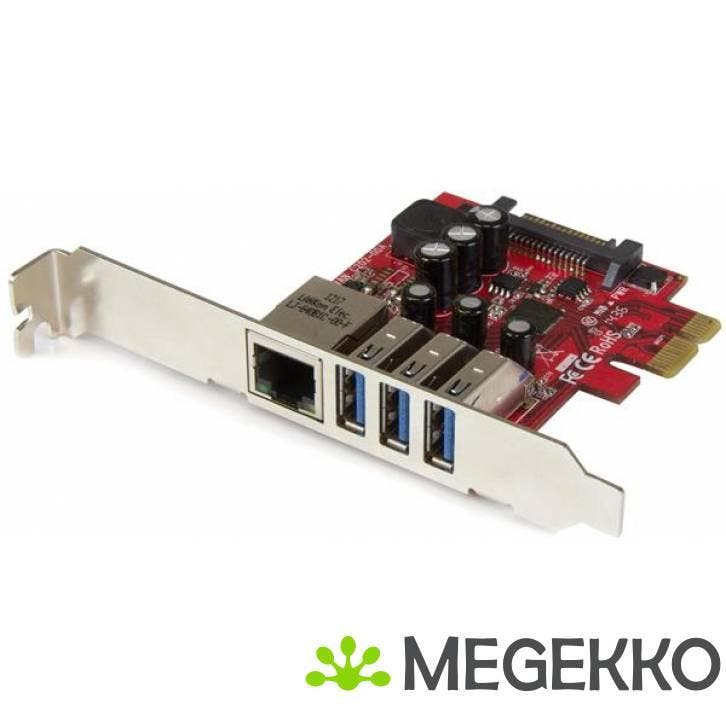 StarTech.com 3-poorts PCI Express USB 3.0-kaart + gigabit, Computers en Software, Netwerkkaarten, Nieuw, Verzenden
