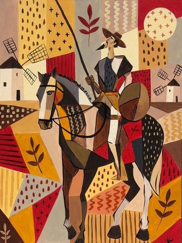 Adri Q 120 x 90 cm - Don Quijote y los Molinos