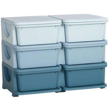 TRUUSK Opbergdoos Kunststof - 6 Lades - Speelgoed Organizer, Verzenden, Nieuw