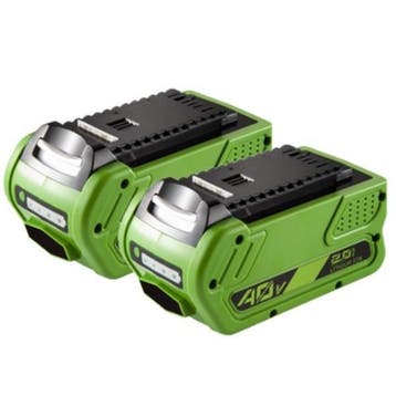 Starterkit: 2x GreenWorks G40B2 / G-MAX, 123accu huismerk, Verzenden, Nieuw