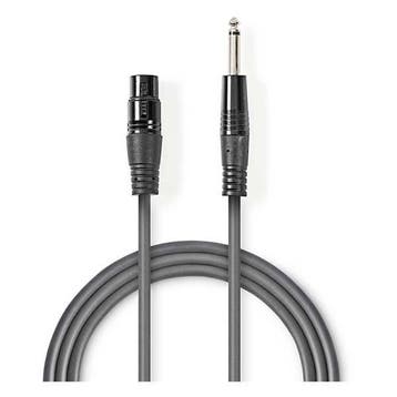 XLR naar jack 6.35 mm kabel | V  M | Nedis | 3 meter, Verzenden, Nieuw