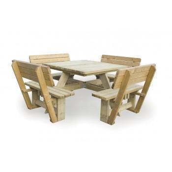 Sets rugleuningen houten tafels van € 169,00 voor € 25,00!!!, Tuin en Terras, Picknicktafels, Rechthoekig, Nieuw, Hout, Ophalen