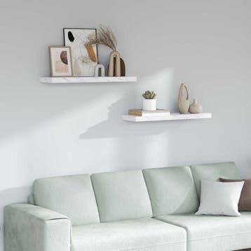 vidaXL Wandplank Muurmontage 2 st Wit Marmer 80 x 23,5 x 3,8, Verzenden, Nieuw