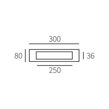 Briefplaat rechthoek geveerd 300x80mm - zwart, Verzenden, Nieuw