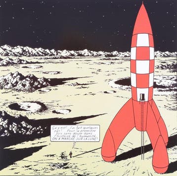 Hergé - On a marché sur la lune : 8 lithographies
