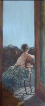Edoardo Tofano (1838-1920) - Donna al balcone
