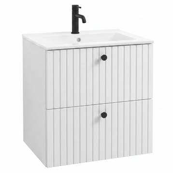 Badkamermeubel Set Fargo 60 x 45 cm – Mat Wit, Huis en Inrichting, Verzenden, Nieuw, Wastafelkast