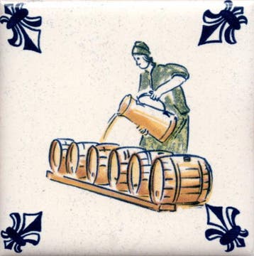 KLM Airline Business Class Delft Blue Tile Coaster - 75×75, Verzamelen, Beelden en Beeldjes, Verzenden, Zo goed als nieuw