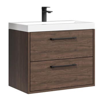 Badkamermeubel Set Florence 01 60 cm – Walnoot Bruin, Verzenden, Nieuw, Wastafelkast