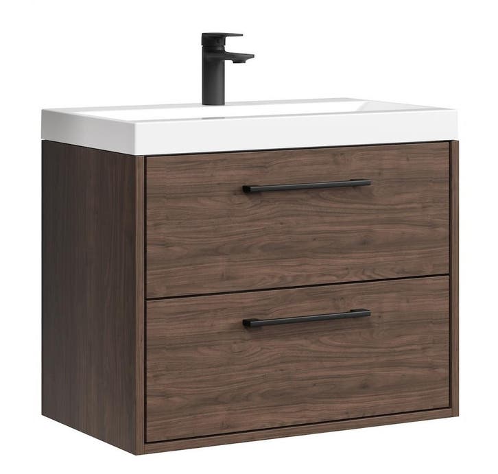 Badkamermeubel Set Florence 01 60 cm – Walnoot Bruin, Huis en Inrichting, Badkamer | Badkamermeubels, Nieuw, Wastafelkast, Verzenden