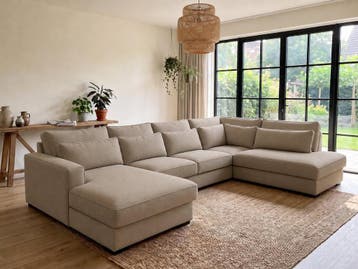 U-Bank Naaldwijk-Express - u-banken - Taupe, Nieuw, 150 cm of meer, Stof, 300 cm of meer