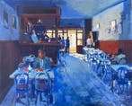 Julio García Iglesias (1960) - Interior de café – Luz azul y