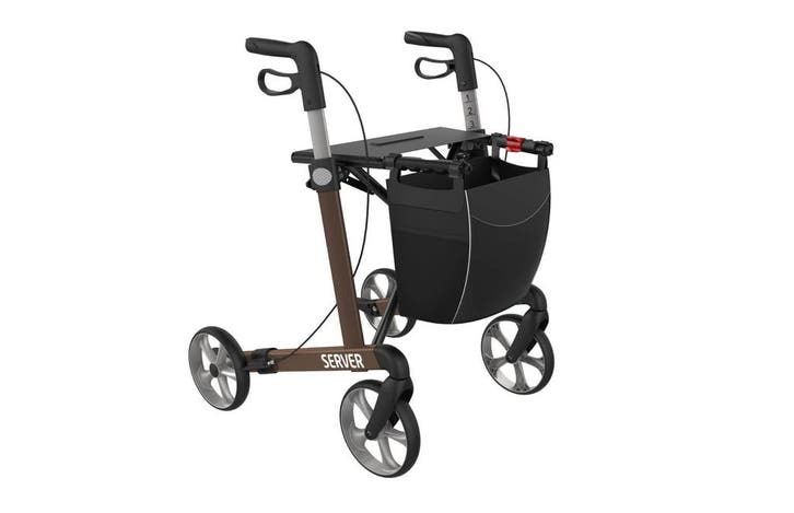 Rollator lichtgewicht Server Comfort Large bruin, Diversen, Rollators, Nieuw, Ophalen of Verzenden