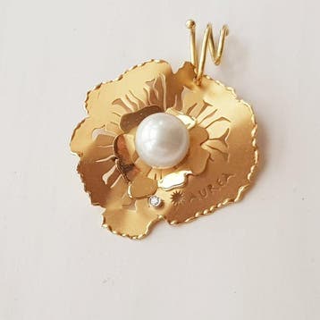Hanger - 18 karaat Geel goud Parel - Diamant