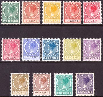 Nederland 1924 - Koningin Wilhelmina Veth zonder, Gestempeld