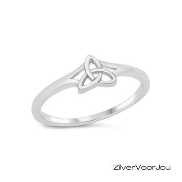Zilveren Keltische trinity knot ring, Verzenden, Nieuw, Zilver