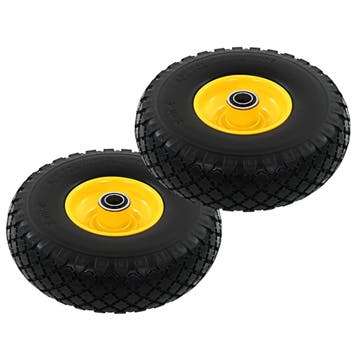 vidaXL Steekwagenwielen 3,00-4 (260x85) massief PU 2 st, Verzenden, Nieuw