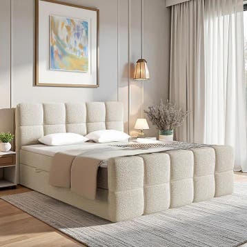 Boxspring Calgary - Incl. Opbergruimte - Beige, Verzenden, Nieuw