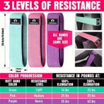 Weerstandsbanden Stof Set – 3 Niveaus voor Benen &amp;Glutes, Sport en Fitness, Fitnessmaterialen, Verzenden, Nieuw